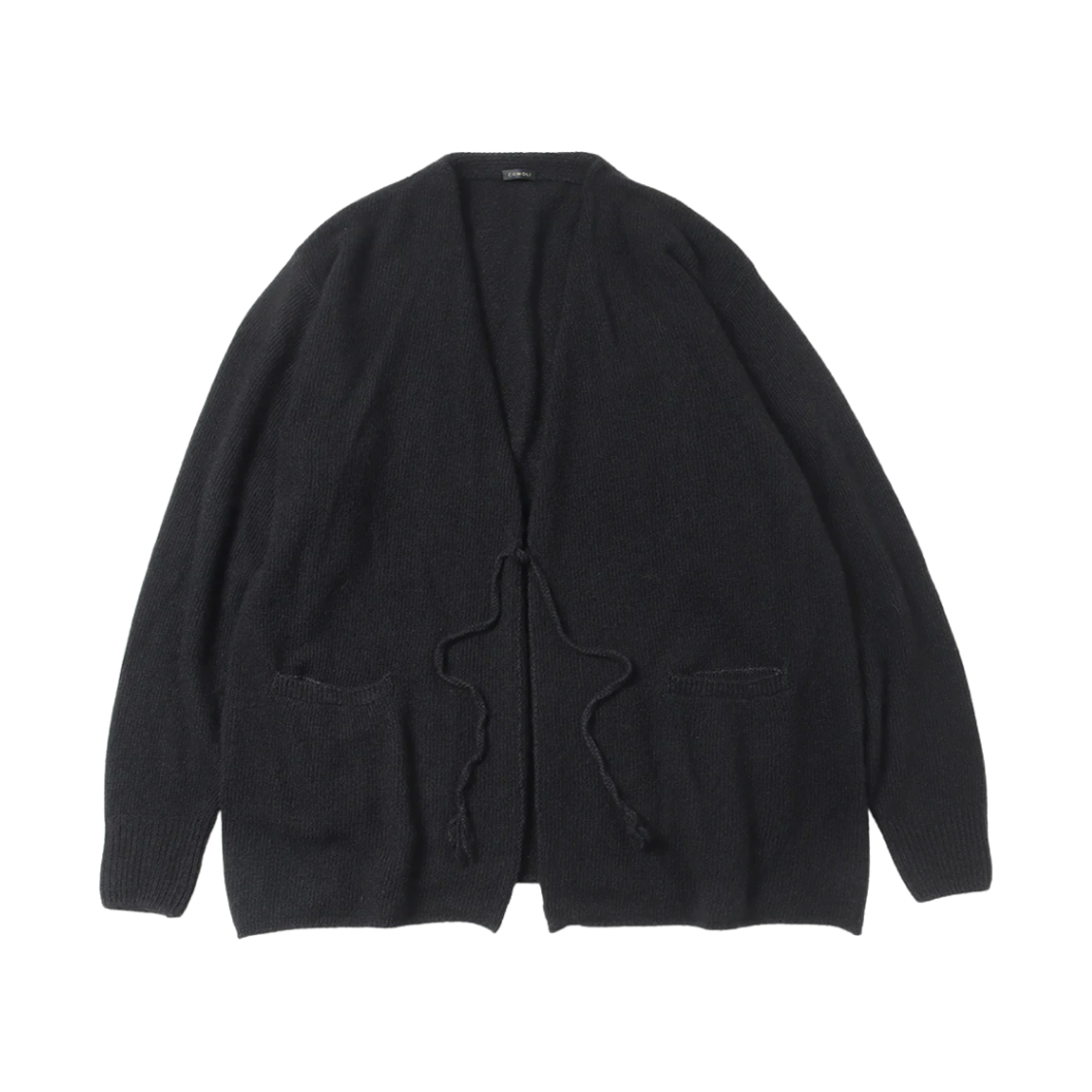 코모리 캐시미어 프로덕트 다이드 가디건 블랙 - 24AW(Comoli Cashmere Product Dyed Cardigan Black - 24AW)