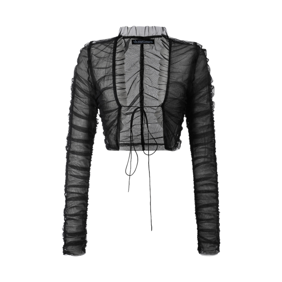 - (W) Threetimes Shirring Cardigan Black