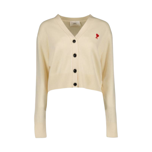 (W) AMI de Coeur Wool Cardigan Vanilla