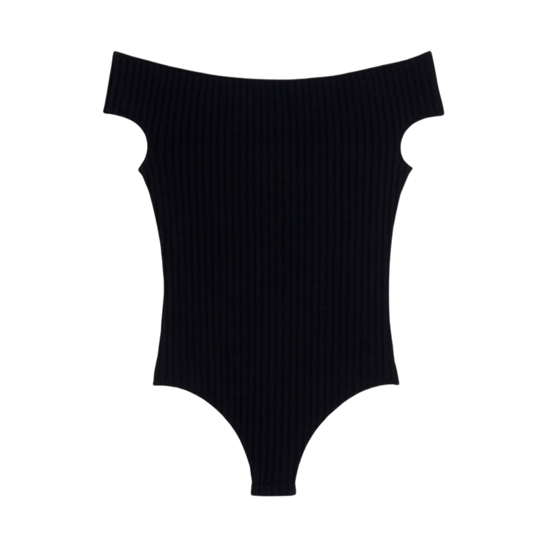 (W) 아미 베어 숄더 바디수트 블랙((W) AMI Bare Shoulder Bodysuit Black) - 1