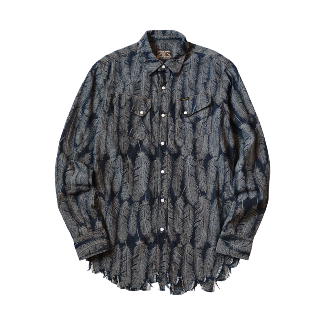 K2403LS023 Kapital 5 oz. Magpie Denim Western Shirt Dark Indigo