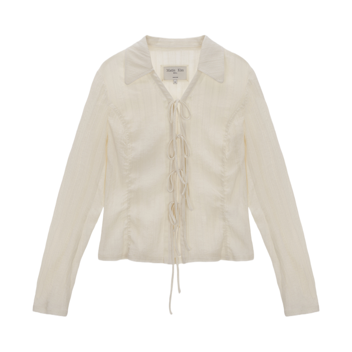 MK2434SH004M (W) Matin Kim Ribbon Point Slim Shirt Ivory