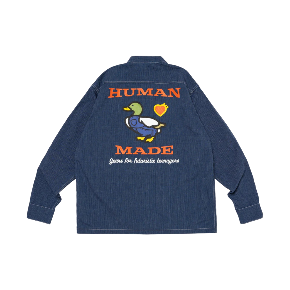 휴먼 메이드 스탠드 칼라 샴브레이 롱슬리브 셔츠 #2 네이비(Human Made Stand Collar Chambray L/S Shirt #2 Navy) - 1