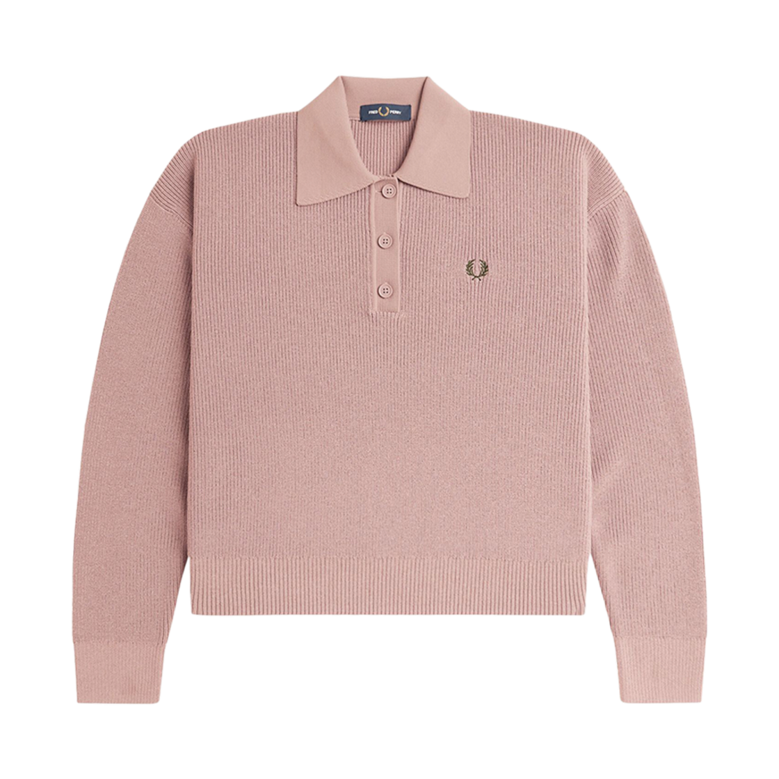 AFPF2438136-S52 Fred Perry Womens Knitted Shirt Dark Pink