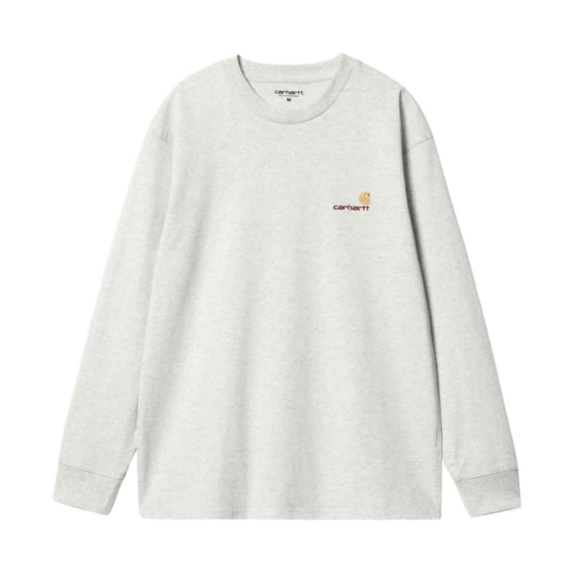 I029955-482-XX Carhartt WIP American Script Long Sleeve T-Shirt Ash Heather