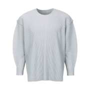 Homme Plisse Issey Miyake Bending Pleats Oversized Long Sleeve T-Shirt Light Gray