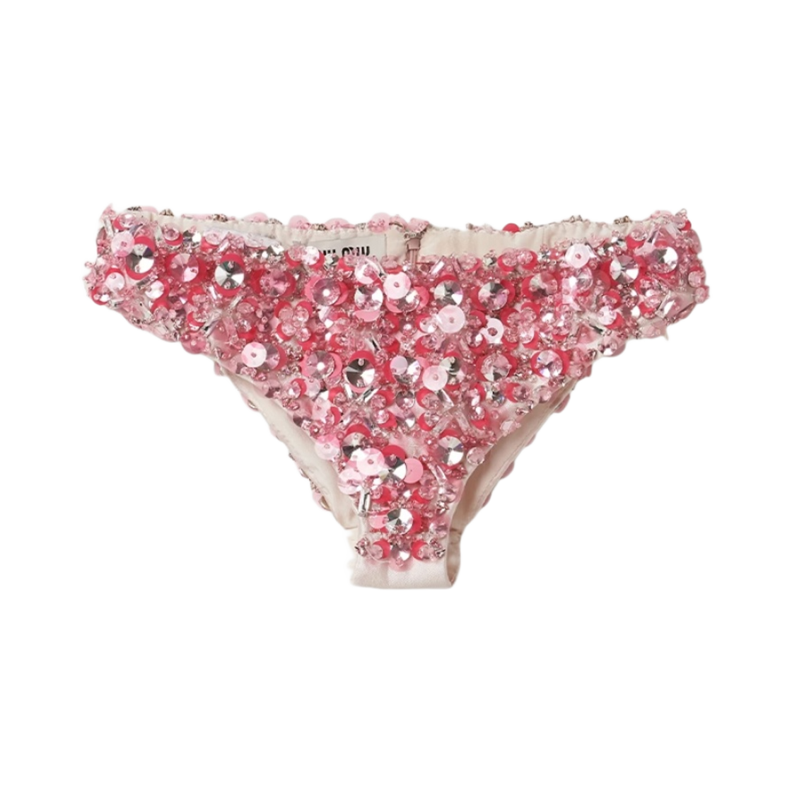 (W) 미우 미우 자수 실크 울 팬티 오팔