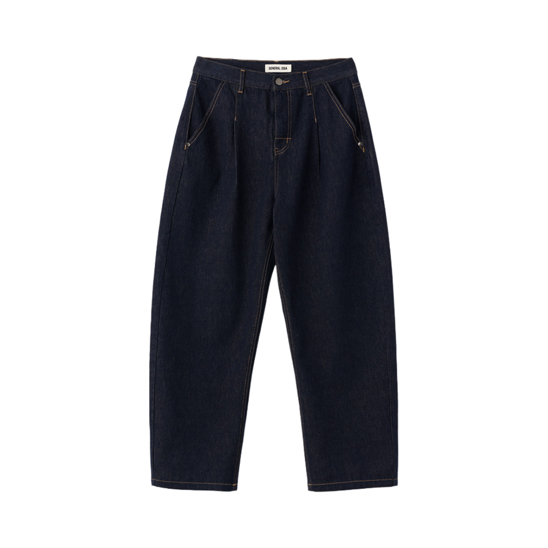 SBE1U11005NAM General Idea Unisex Non-Fade Curved Denim Pants Navy