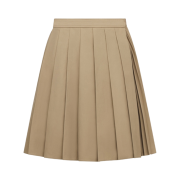 (W) Dior Pleated Short Skirt Beige Gabardine