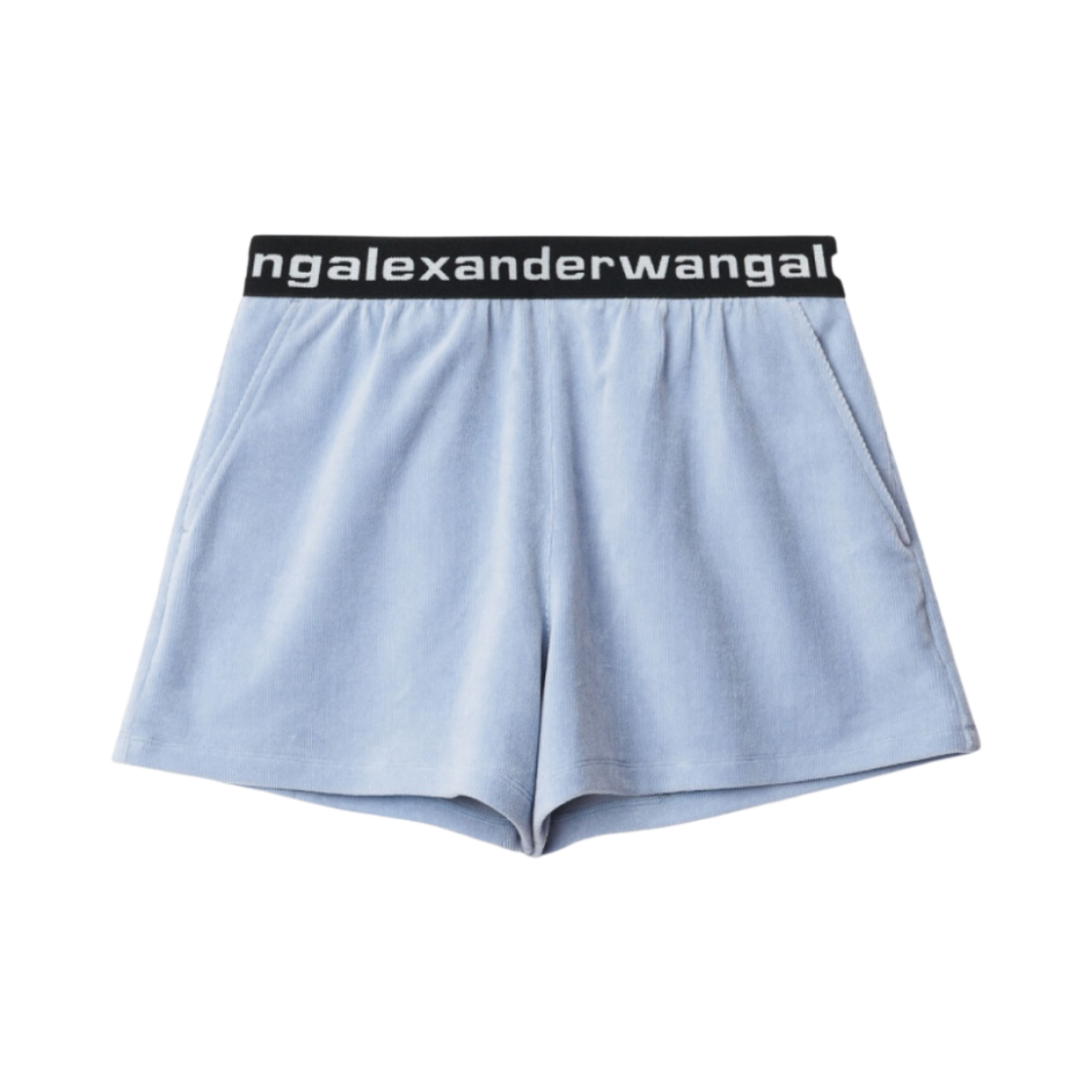 (W) 알렉산더 왕 스트레치 코듀로이 엘라스틱 쇼츠 이브닝 헤이즈((W) Alexander Wang Elastic Short in Stretch Corduroy Evening Haze)