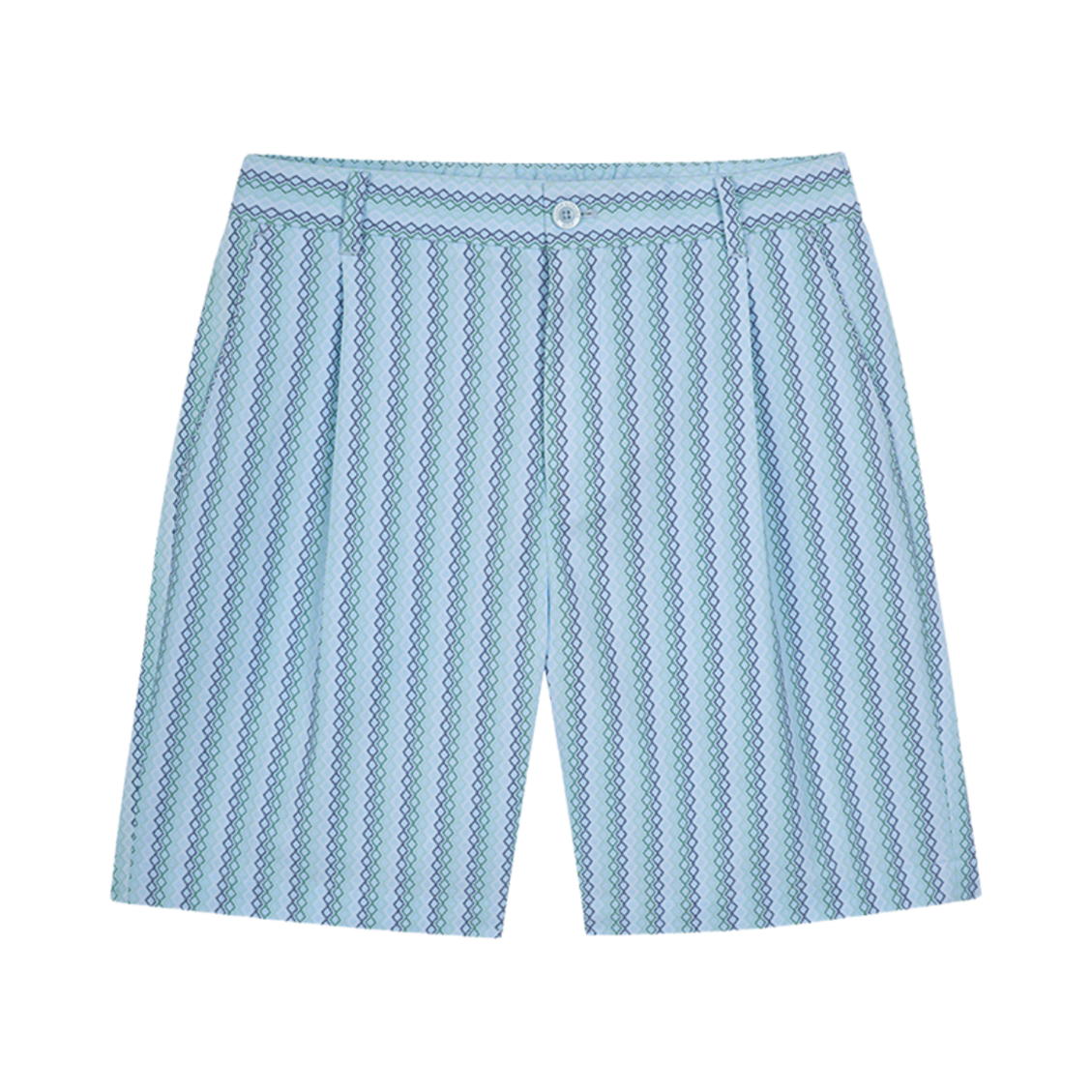 메종 키츠네 스크립트 다이아몬드 스트라이프 H 팬츠 스카이 블루(Maison Kitsune Script Diamond Stripe H/Pants Sky Blue) - 1
