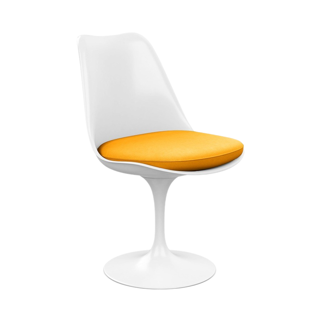 놀 튤립 체어 화이트 미디움 옐로우(Knoll Tulip Chair White Medium Yellow)