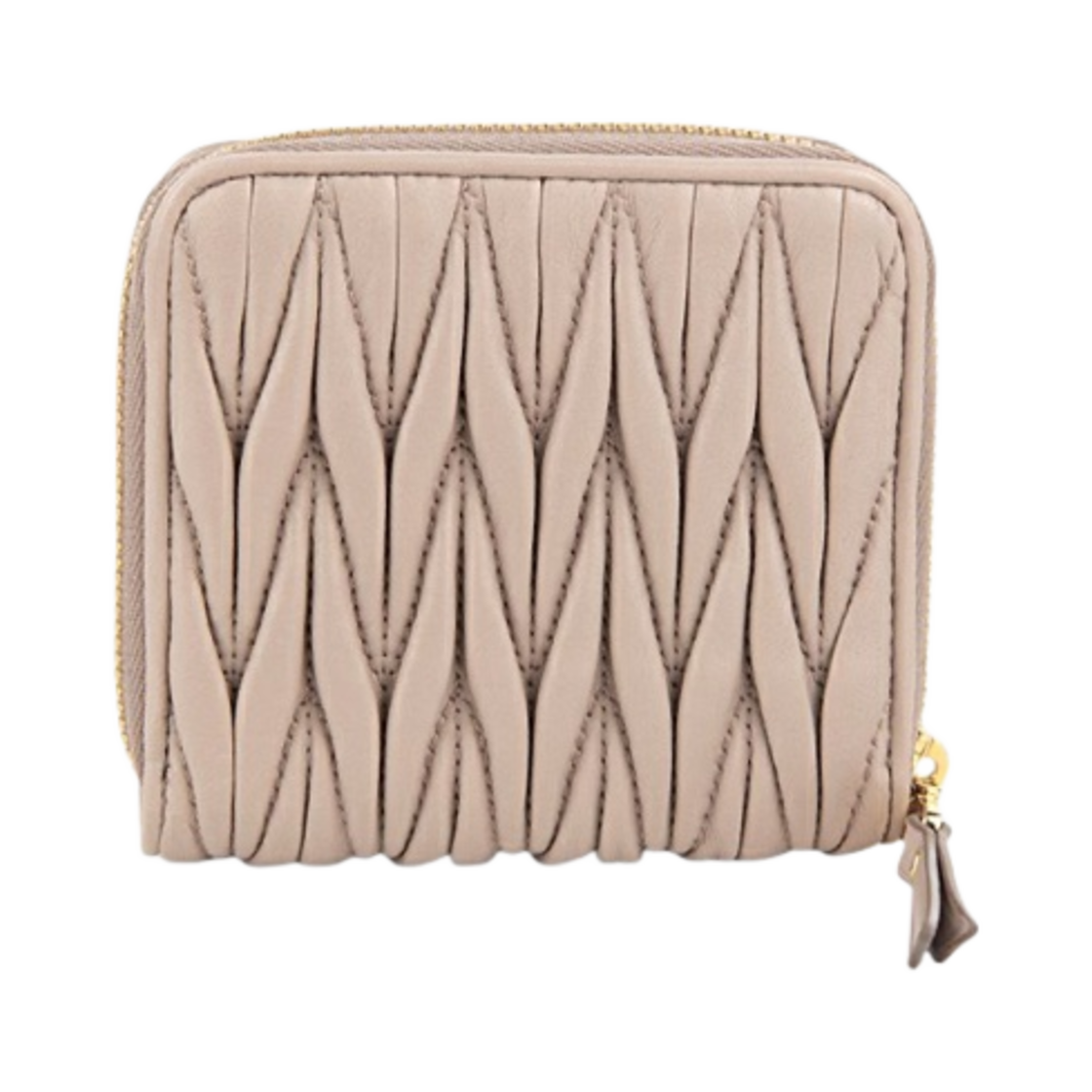 미우 미우 마테라쎄 집 어라운드 지갑 카메오(Miu Miu Matelasse Zip Around Wallet Cameo) - 3