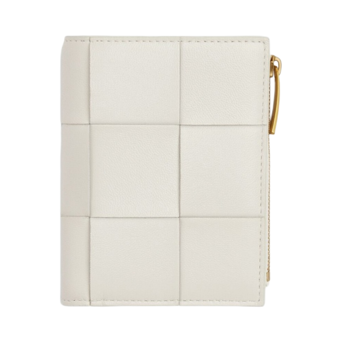 742698VCQC49009 Bottega Veneta Small Cassette Bi-Fold Zip Wallet White - 대표 이미지 #1