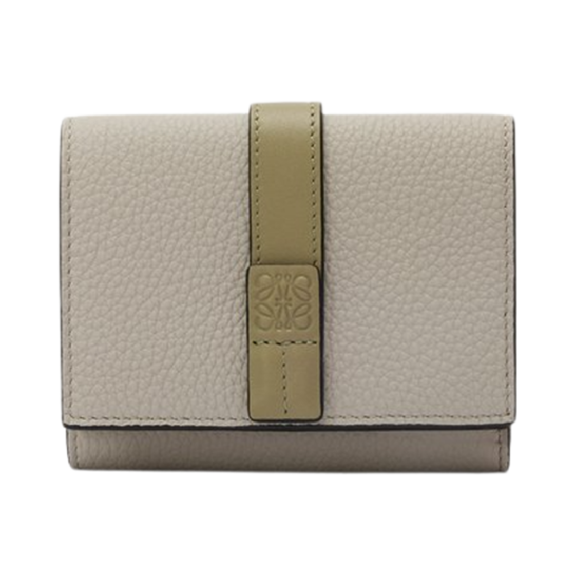 C660TR2X03-5666 Loewe Trifold Wallet in Soft Grained Calfskin Shell Grey Eucalyptus