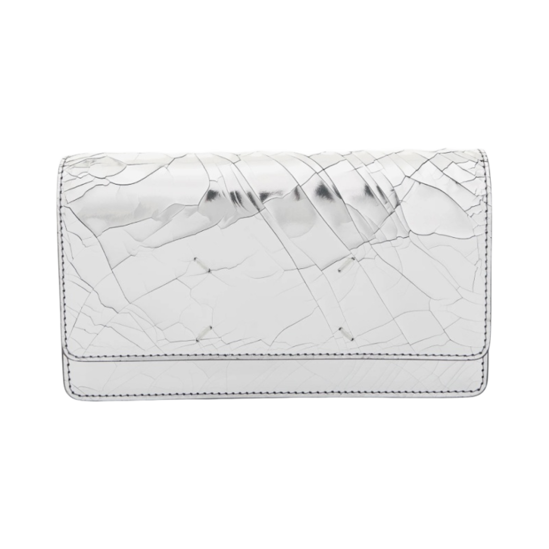 메종 마르지엘라 체인 메탈릭 피니쉬 레더 지갑 실버(Maison Margiela Chain Metallic Finish Leather Wallet Silver) - 1
