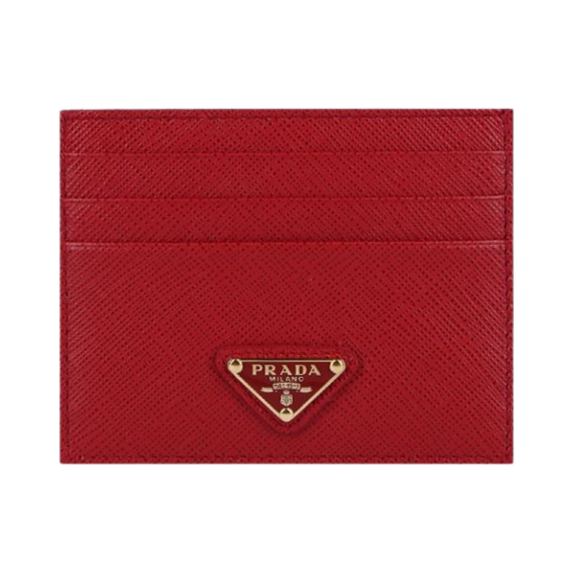 1MC025-QHH-F068Z Prada Saffiano Leather Card Holder Fiery Red