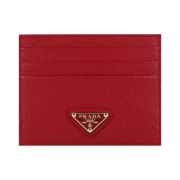 Prada Saffiano Leather Card Holder Fiery Red