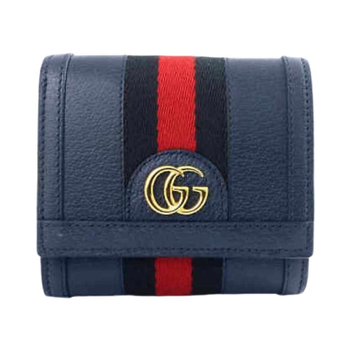 구찌 오피디아 GG 카드 케이스 플랩 지갑 네이비 아이보리(Gucci Ophidia GG Card Case Flap Wallet Navy Ivory) - 1