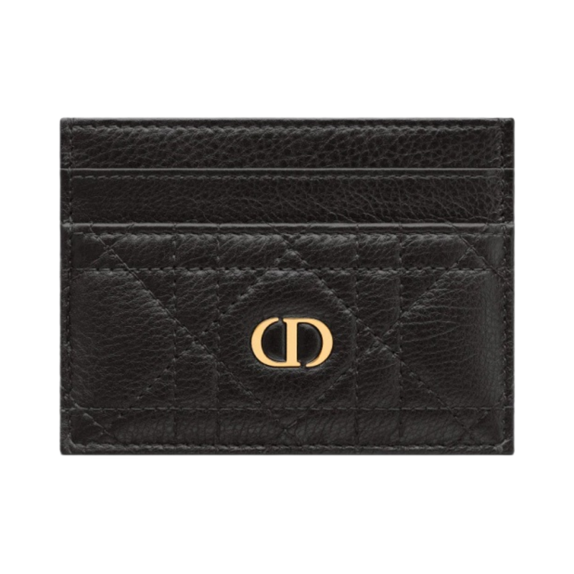 S5130UWHC-M900 Dior Caro Five Slot Card Holder Supple Cannage Calfskin Black