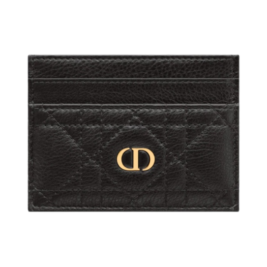 S5130UWHC-M900 Dior Caro Five Slot Card Holder Supple Cannage Calfskin Black