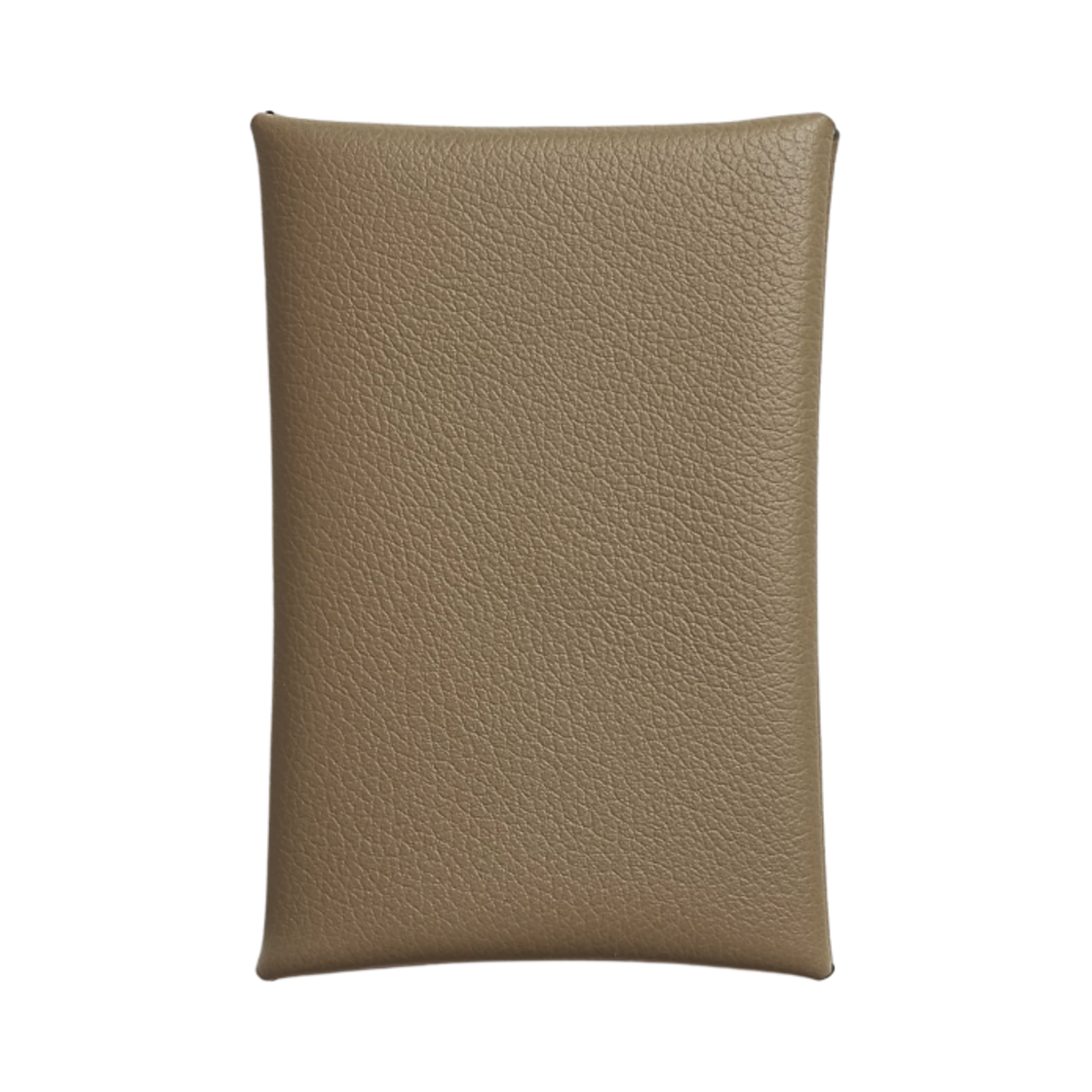 H064954CK8Q Hermes Calvi Card Holder Evercolor & Palladium Beige Marfa