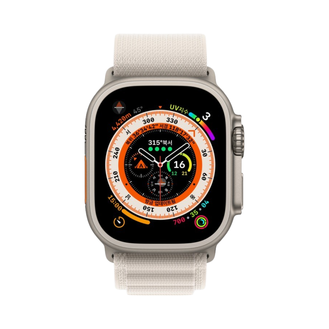 애플 워치 울트라 49mm 티타늄 케이스 S 알파인 루프 스타라이트 (국내 정식 발매 제품)(Apple Watch Ultra 49mm Titanium Case with S Alpine Loop Starlight (Korean Ver.)) - 2