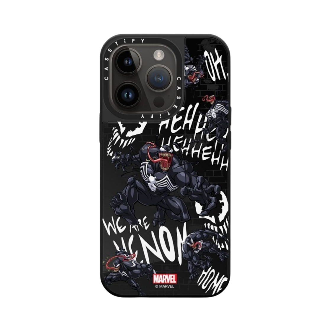 케이스티파이 x 마블 아이폰 베놈 패턴 맥세이프 미러 케이스 블랙 미러 블랙 범퍼(Casetify x Marvel iPhone Venom Pattern Magsafe Mirror Case Black Mirror Black Bumper) - 3