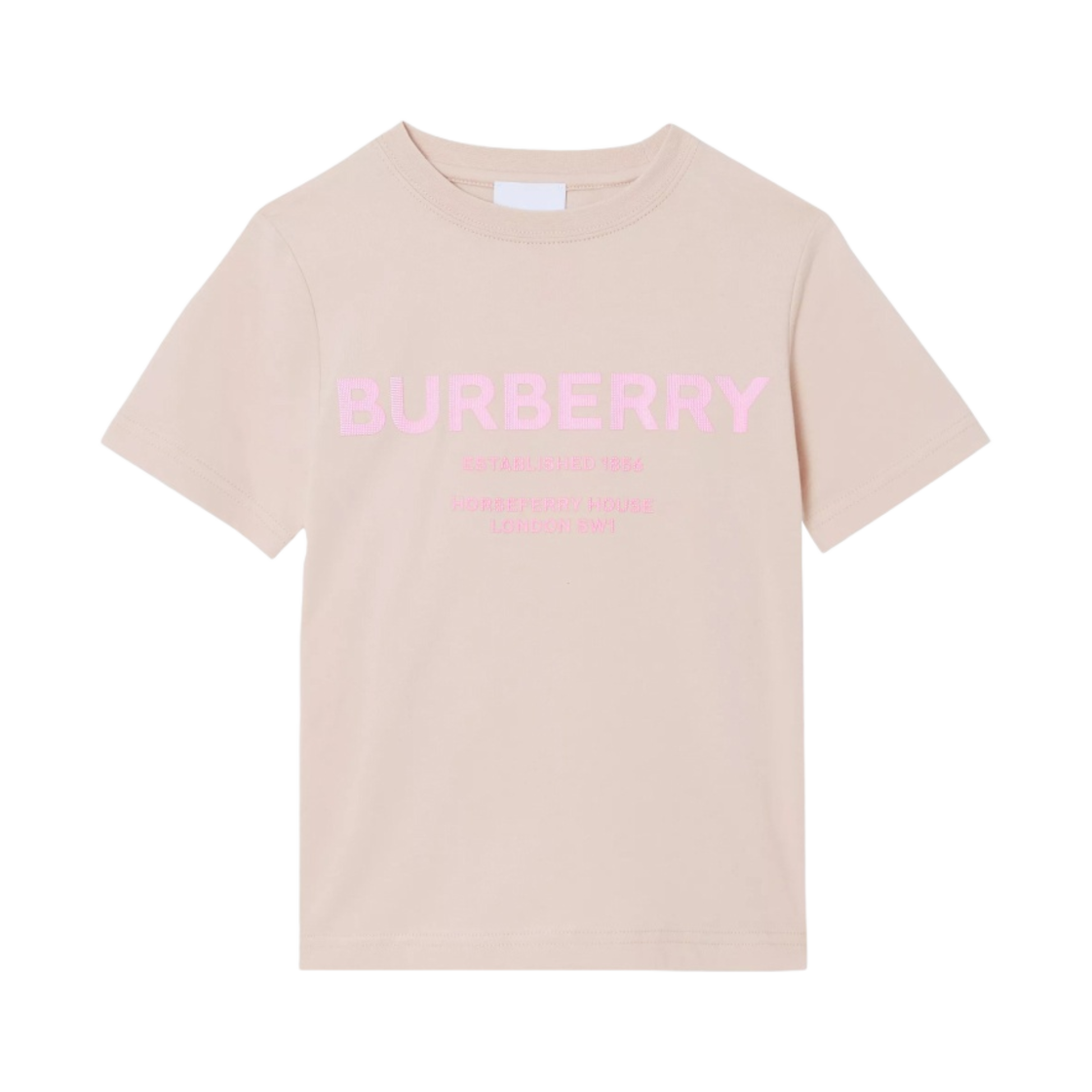 (키즈) 버버리 호스페리 프린트 코튼 티셔츠 라이트 로즈 베이지((Kids) Burberry Horseferry Print Cotton T-Shirt Light Rose Beige) - 1