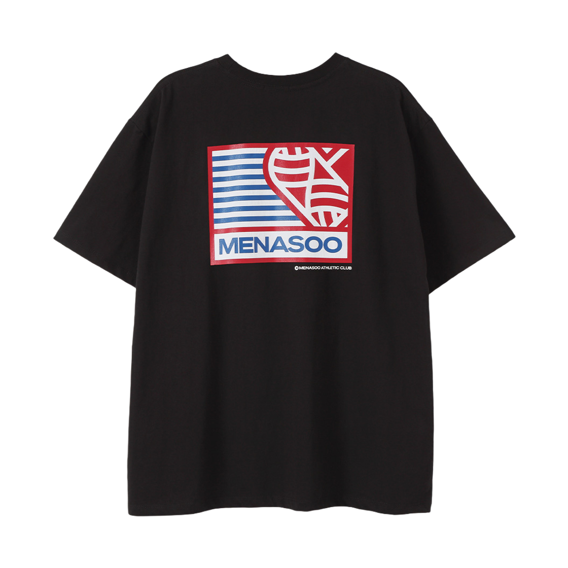 미나수 스몰 하트트랙 오버핏 티셔츠 반팔 검정 에디션(Menasoo Small Hearttrack Overfit Tee Black Edition)