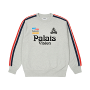 Palace Flag Stripe Crew Grey Marl - 22SS