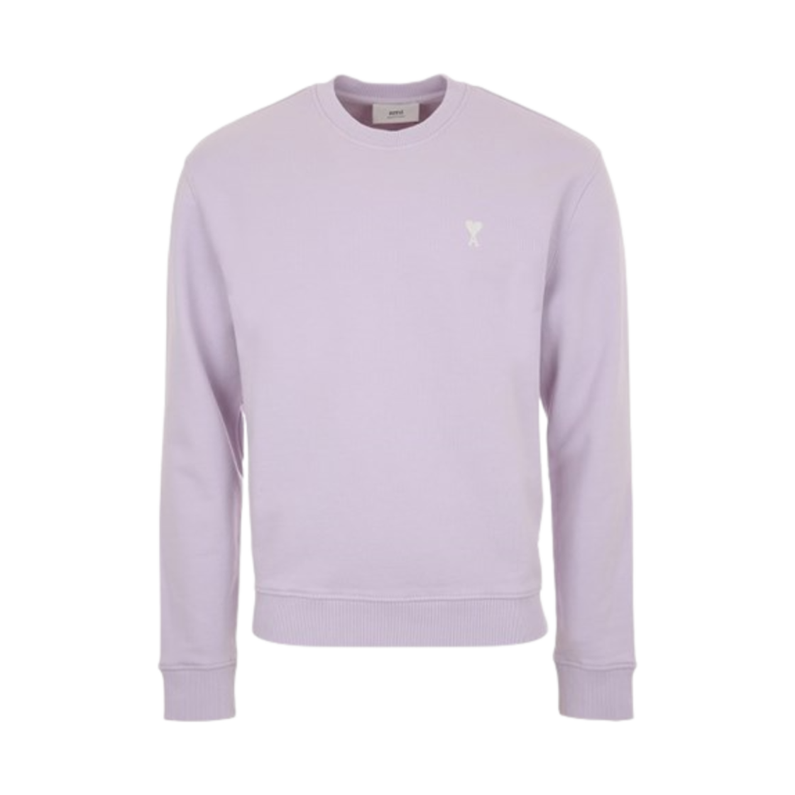 HSW060-730-504 AMI de Coeur Oragnic Cotton Sweatshirt Lilac Off White