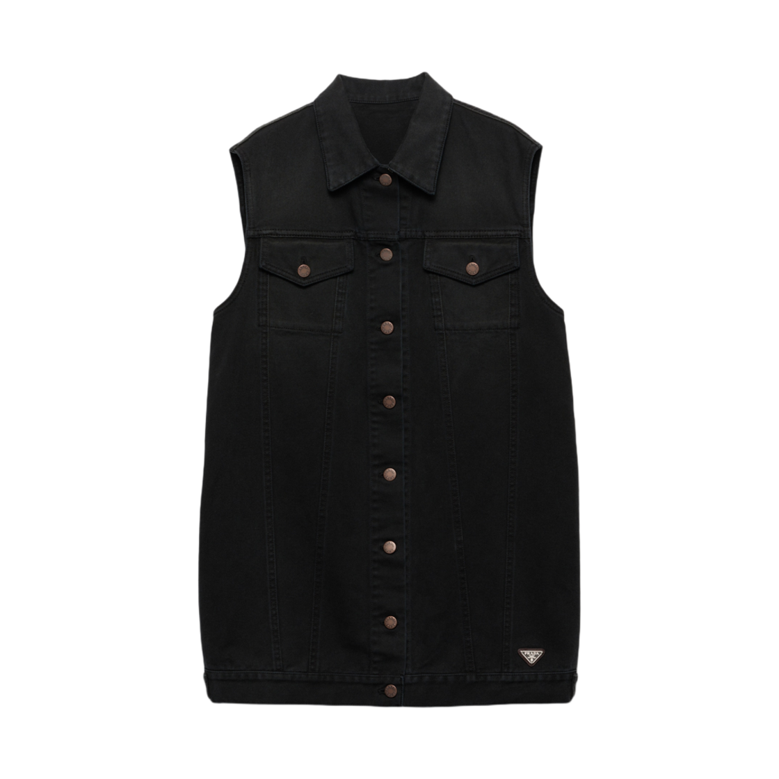 (W) 프라다 데님 미니 드레스 블랙((W) Prada Denim Mini-Dress Black) - 1