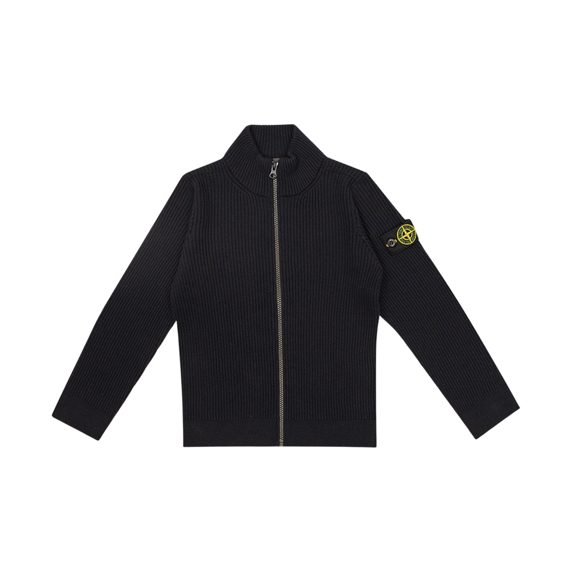 (키즈) 스톤 아일랜드 512A3 립드 퓨어 울 크루넥 니트 블랙 - 22FW((Kids) Stone Island 512A3 Ribbed Pure Wool Crewneck Knit Black - 22FW) - 1