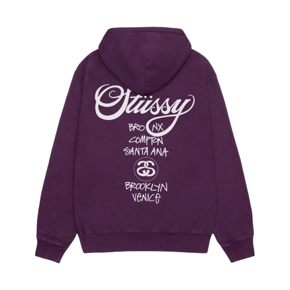 스투시 월드투어 후드 피그먼트 다이드 퍼플
