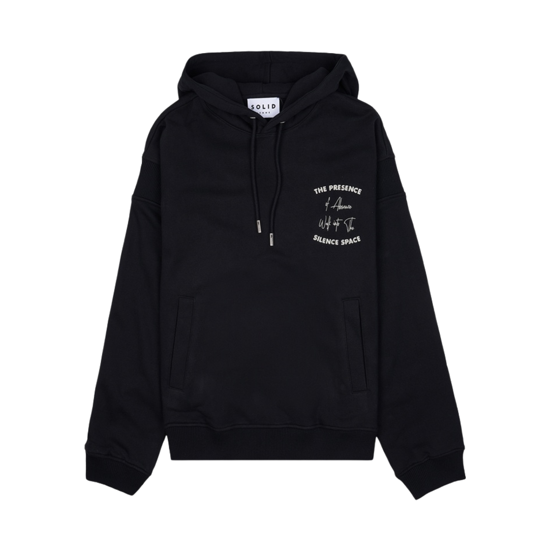 솔리드 옴므 립 디테일 후드 블랙(Solid Homme Rib Detail Hoodie Black)