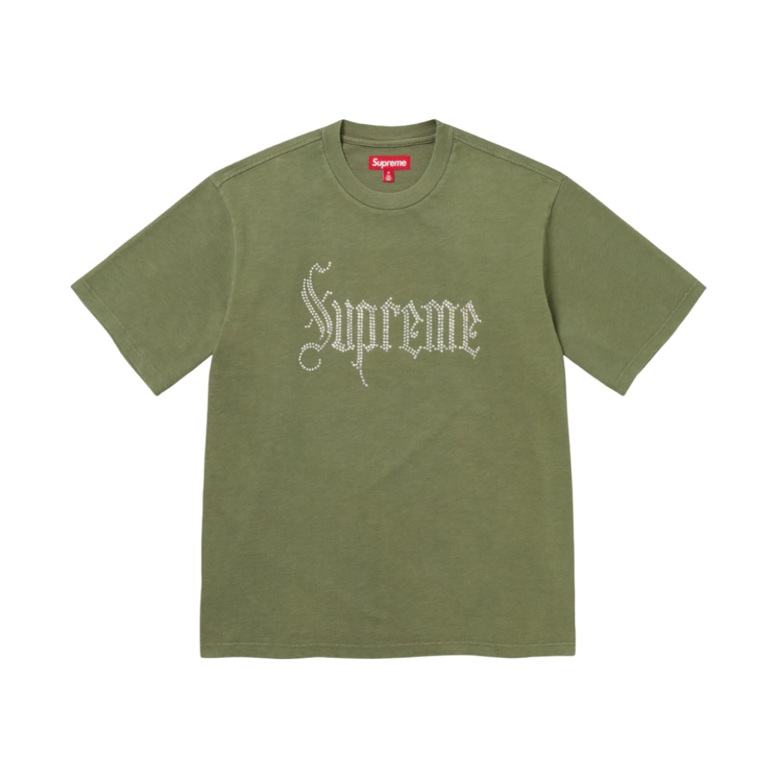 - Supreme Rhinestone S/S Top Olive - 24FW