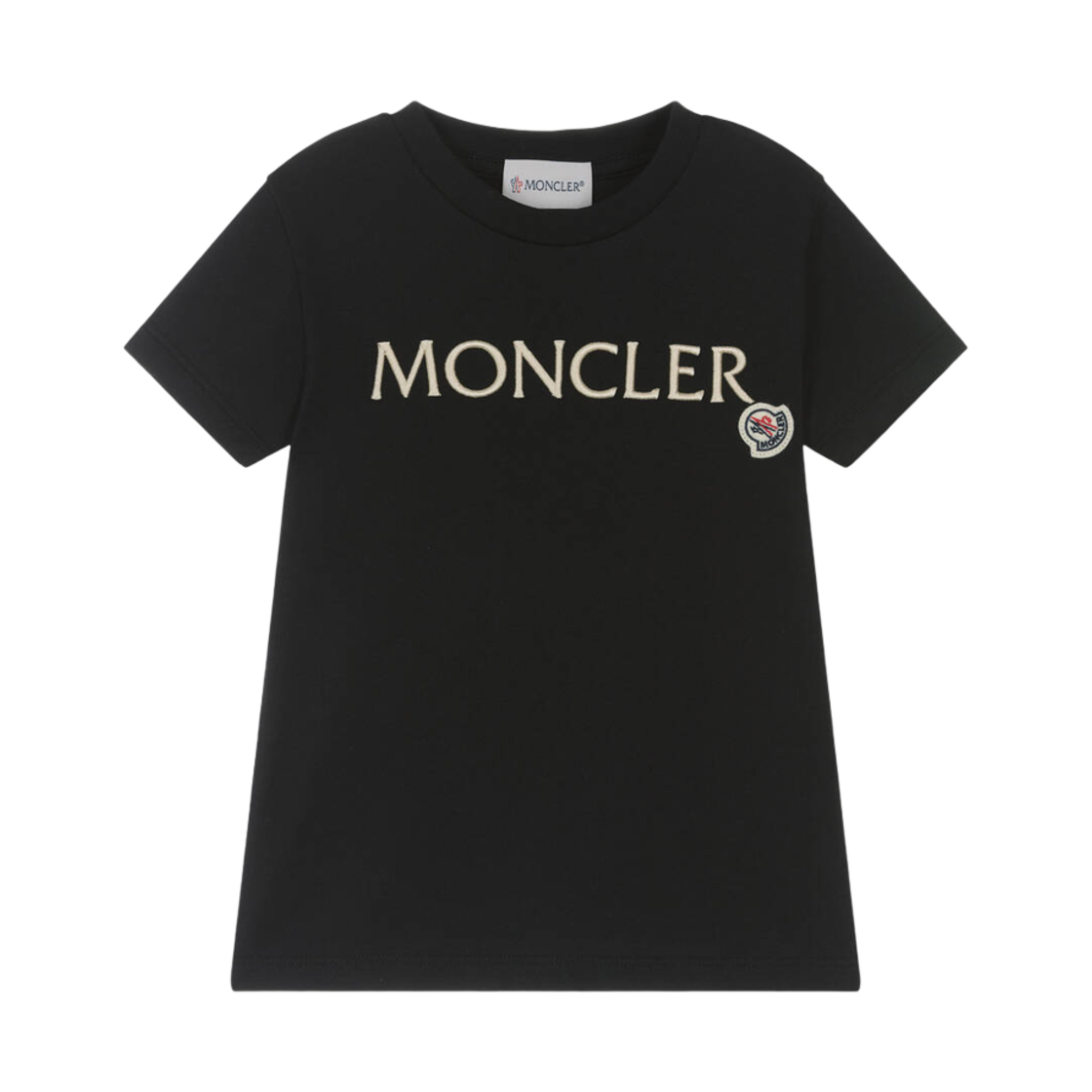 (키즈) 몽클레르 로고 자수 숏슬리브 티셔츠 블랙 - 25SS((Kids) Moncler Logo Embroidered Short Sleeve T-Shirt Black - 25SS) - 1