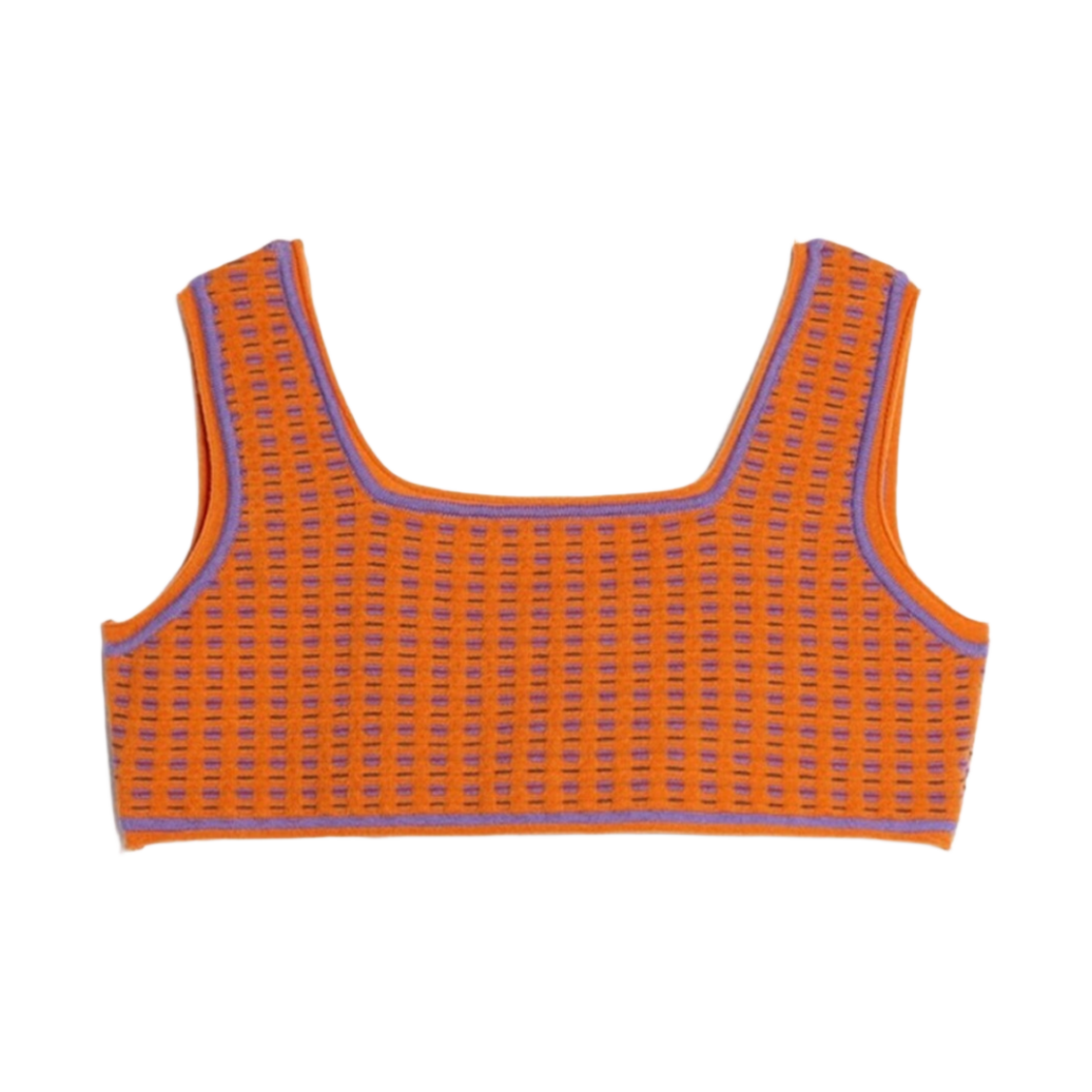 (W) 자크뮈스 르 오 마치오 자카드 브라 탑 멀티 오렌지((W) Jacquemus Le Haut Macio Jacquard Bra Top Multi Orange) - 1