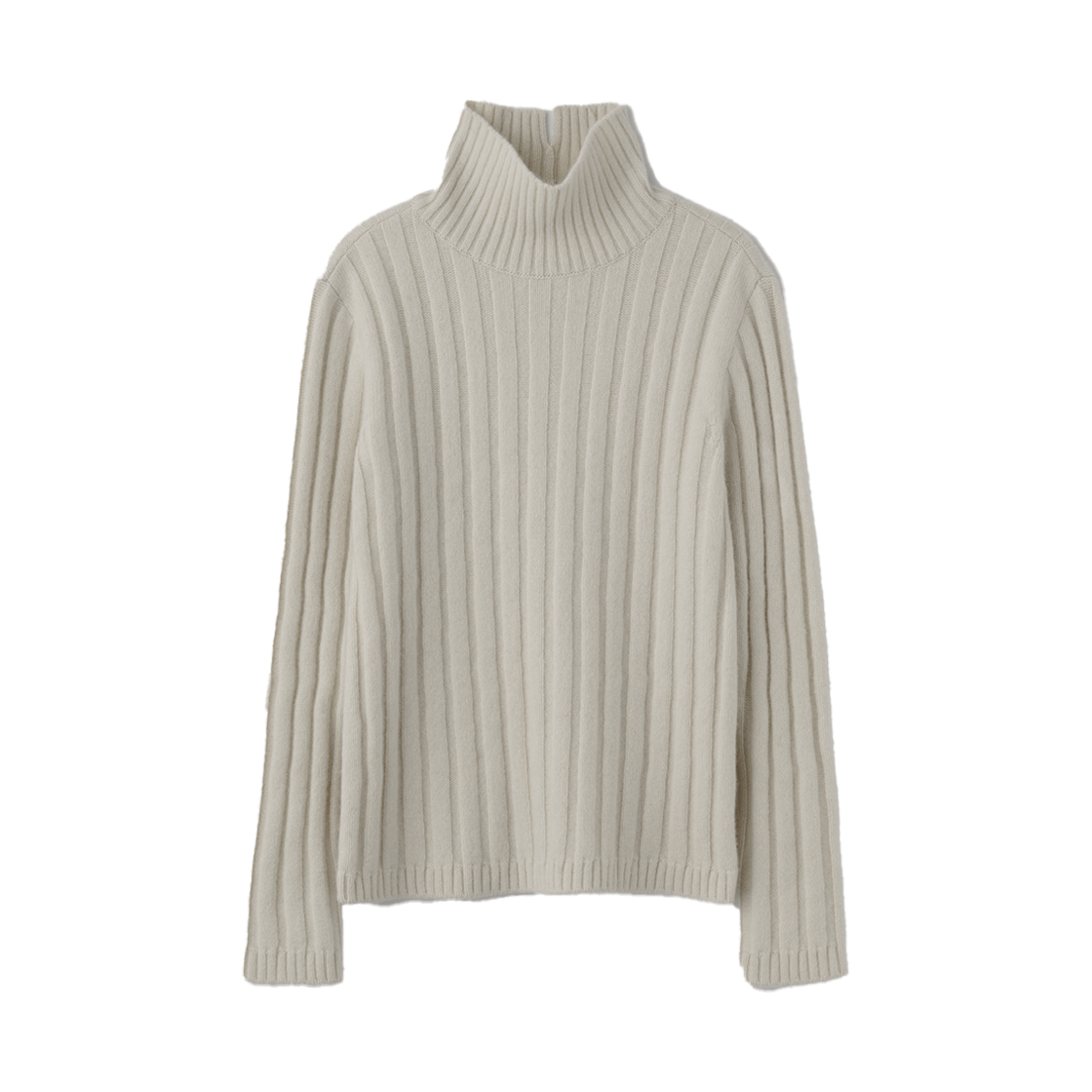 24WTKN001IVF Blank03 Baby Alpaca Ribbed Turtle Ivory