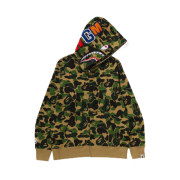 BAPE ABC Camo Crystal Stone Shark Full Zip Hoodie Green
