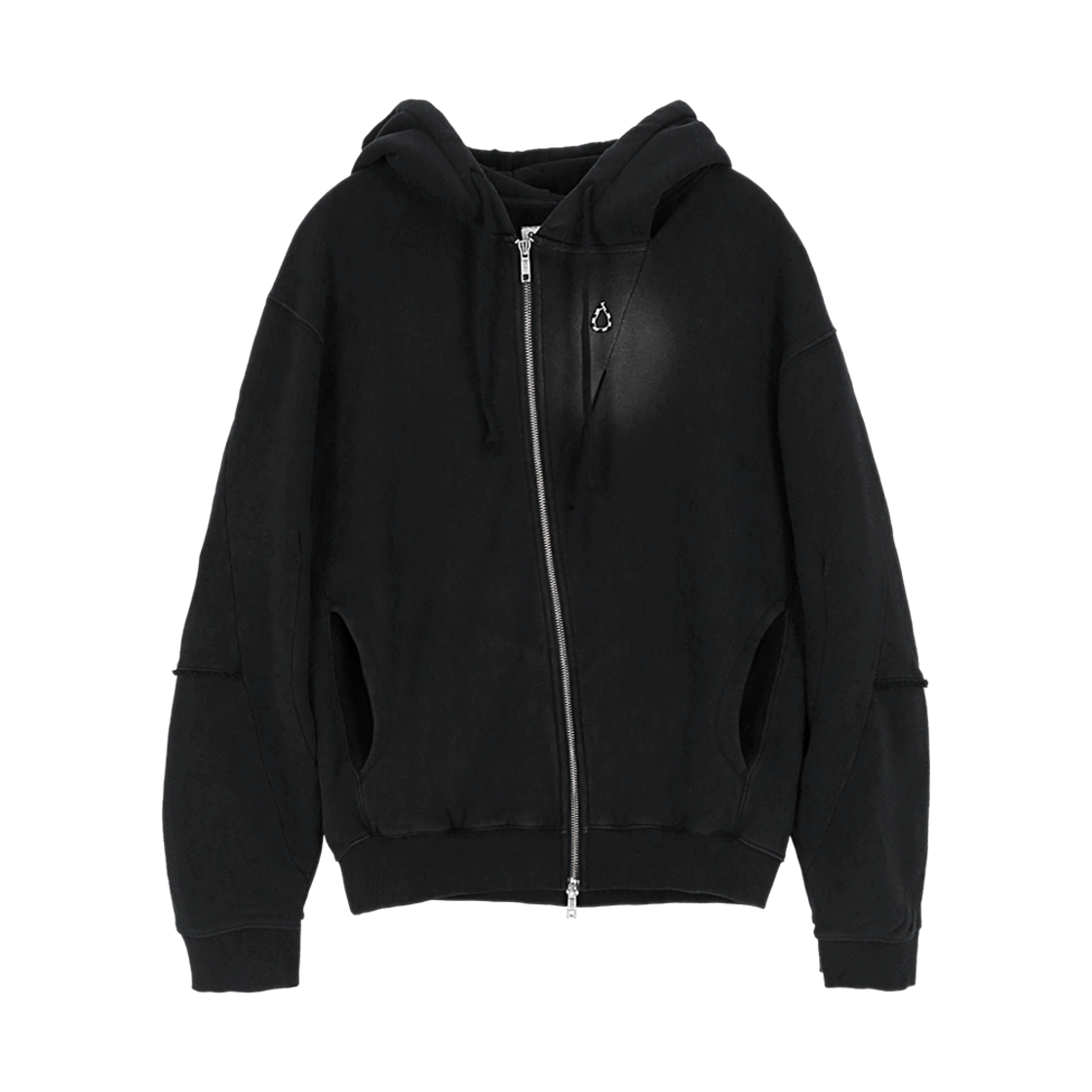 CK24AMSW02BK Cost Per Kilo Asymmetry Zip Hoodie Black