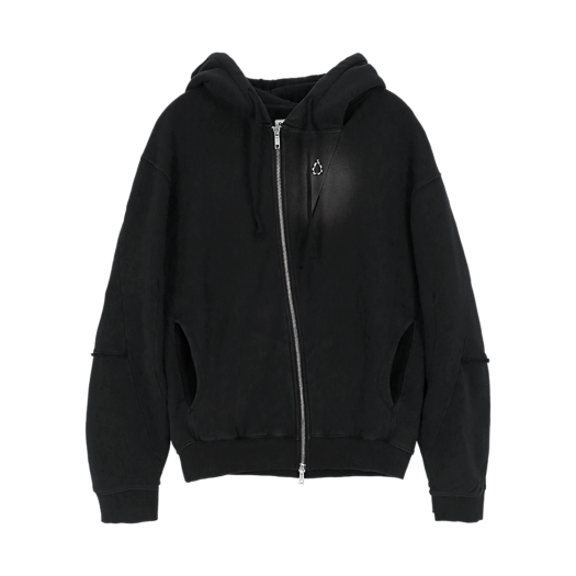 CK24AMSW02BK Cost Per Kilo Asymmetry Zip Hoodie Black