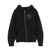 Cost Per Kilo Asymmetry Zip Hoodie Black