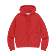 Thevinylhouse Round Pocket Knit Zip-Up Red