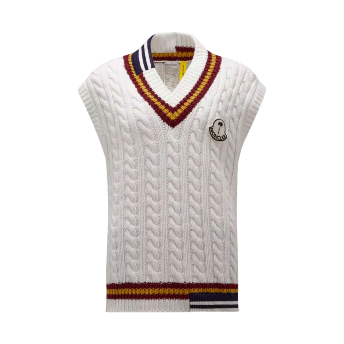 몽클레르 x 팜 엔젤스 울 브이넥 질렛 화이트 - 23FW(Moncler x Palm Angels Wool V-Neck Gilet White - 23FW) - 1