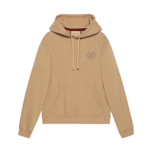 Gucci Cotton Jersey Hooded Sweatshirt Light Camel