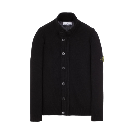 7715547A3-V0029 Stone Island 547A3 Lambswool Knit Cardigan Black - 22FW