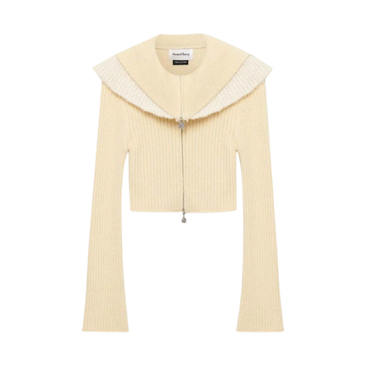 HSCD343RC House of Sunny Women Double Collar Peggy Cardigan Butter