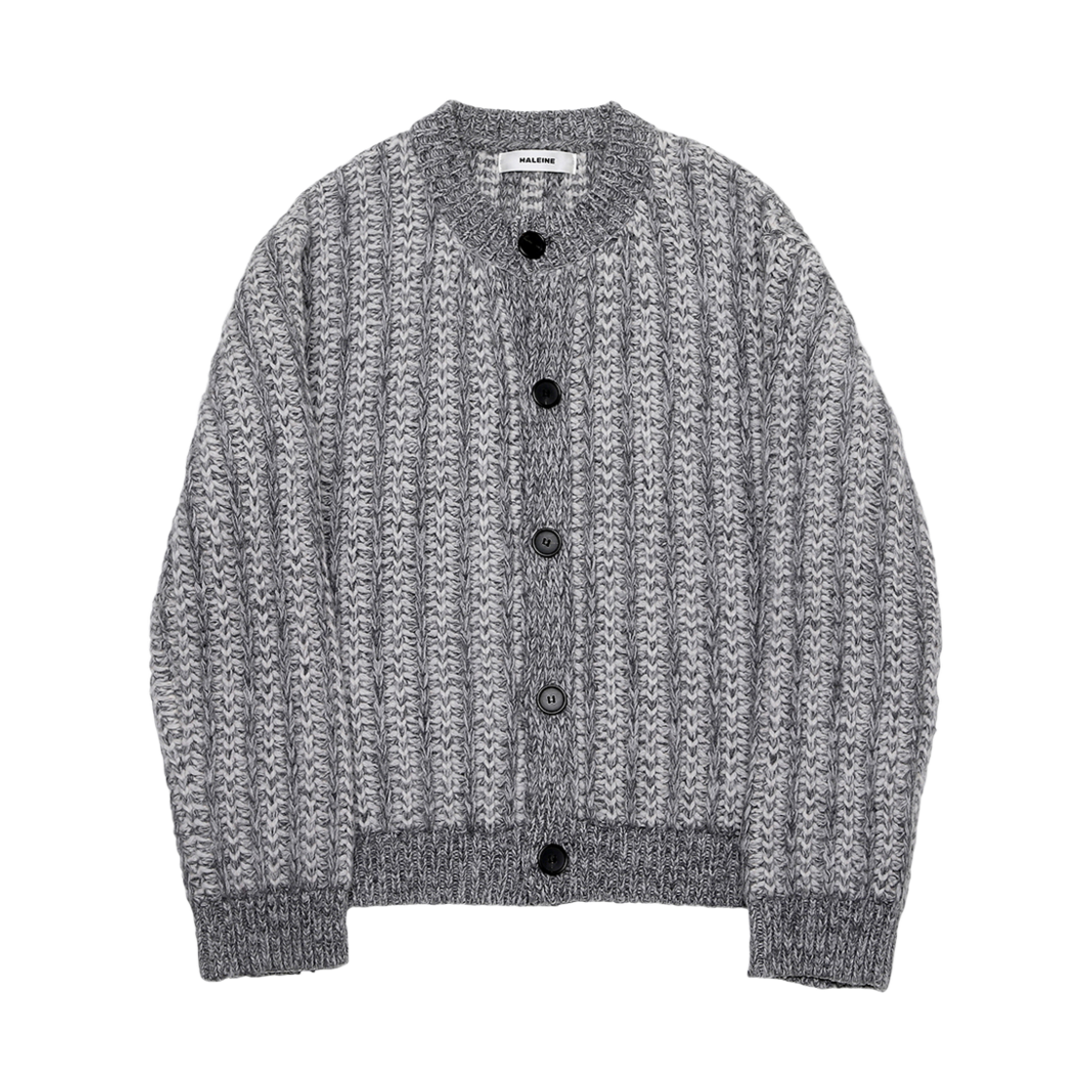 알렌느 라운드넥 물린 울 가디건 그레이